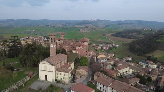 Cereseto is a small village in the Casale Monferrato area, about 15 kilometers from Casale Monferrato - Alessandria - Piedmont - Italy (from the drone)