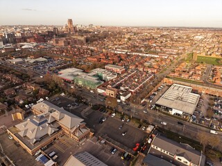 Obraz premium Brunswick Liverpool Industrial Estate Industrial Zone From Above