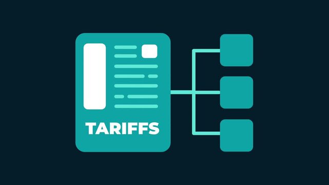 A crisp digital Tariffs Icon Element Design, perfectly representing economic policy documents and financial regulatory structures, ideal for modern business graphics