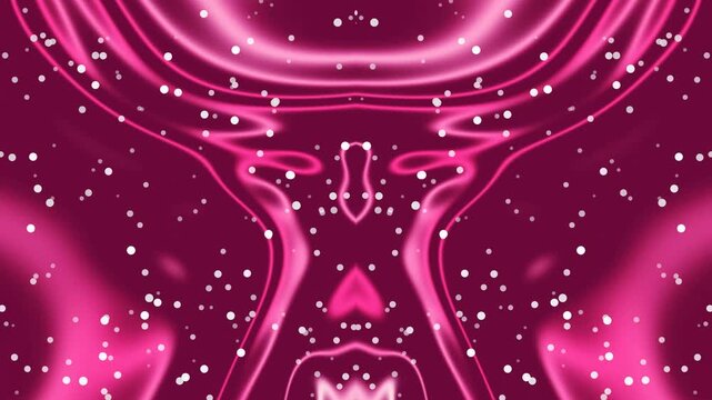 Deep magenta fluid design with white dots sprinkled around