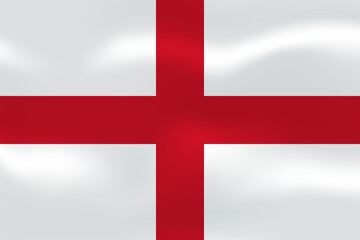 Fototapeta premium England flag with wavy silk effect. Vector flag symbolizing national pride, identity, heritage, patriotism and authority. UK constituent country, southern Great Britain.