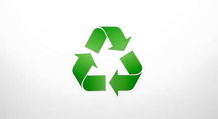 A green recycle symbol with arrows forming a triangle, set against a white background