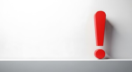 A vibrant red exclamation mark against a stark white background, emphasizing importance