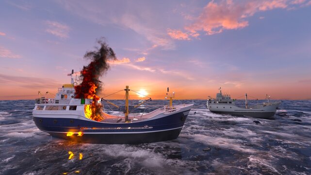 漁船　3DCGレンダリング