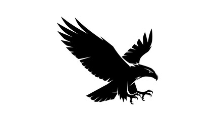 Fototapeta premium Majestic eagle in flight silhouette with outstretched wings