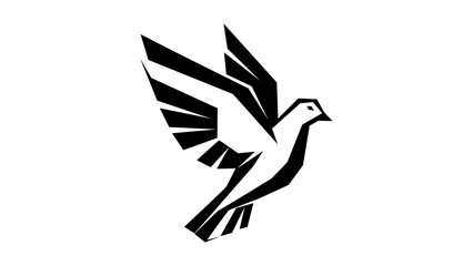 Fototapeta premium Geometric stylized eagle symbol in black silhouette design