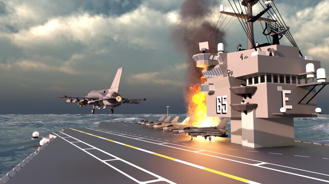 航空母艦　3DCGレンダリング
