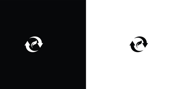 Minimal refresh recycle icon vector