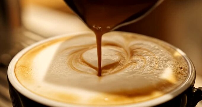 Coffee pouring into a cup.