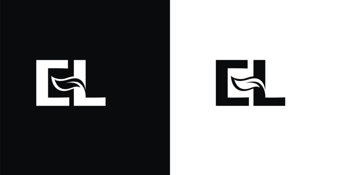 Elegant EL letter monogram logo vector