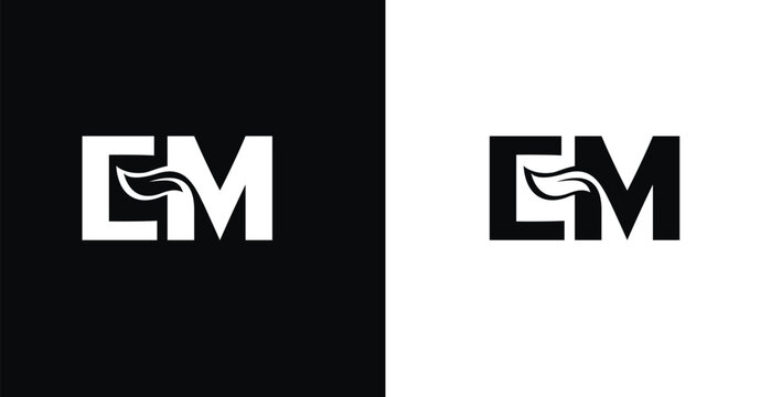 Elegant EM letter monogram logo vector