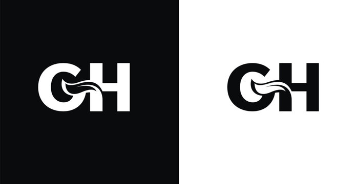 Elegant GH letter monogram logo vector