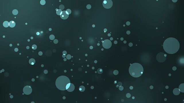 Blue bokeh lights on dark teal background, ideal for festive designs, holiday backgrounds, party invitations, and abstract concepts. Ideal size for social media posts.