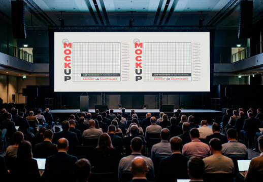 Auditorium with Public Screen Mockup