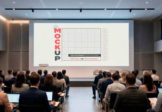 Crowded Auditorium Screen Mockup