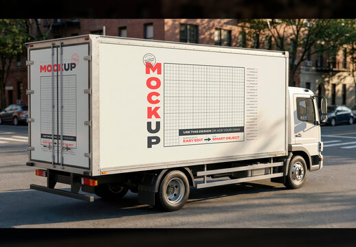 Truck on Street Mockup
