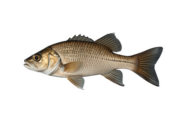 Obraz premium Freshwater fish swimming, isolated on transparent background, showing aquatic wildlife and marine biology