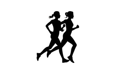 Fototapeta premium Two runners in mid-stride during a race