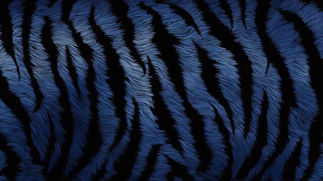 Abstract background displaying a detailed texture of blue and black fur, reminiscent of tiger stripes