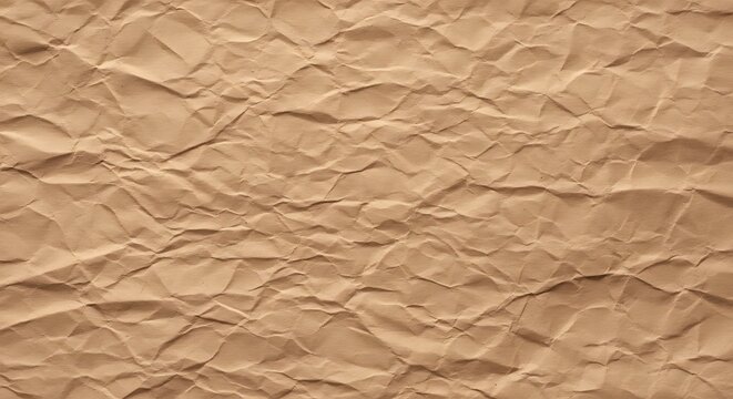 Crumpled brown kraft paper texture close-up organic rustic recycled packaging background craft material