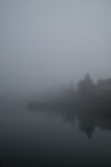Fototapeta premium foggy morning on the river