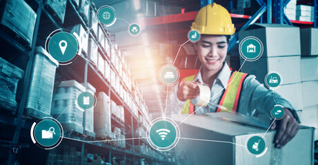 Smart warehouse management system with innovative internet of things technology to identify package...