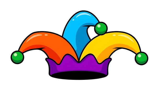 A colorful jester's hat with three points