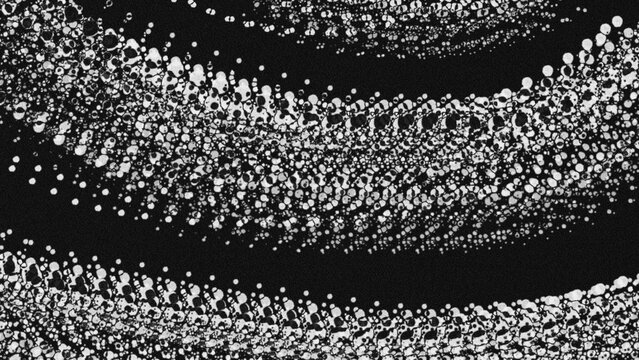 Abstract Dotted Wave Pattern, Black and White Grainy Fluid Motion