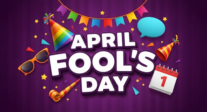 Vibrant april fools day celebration graphic