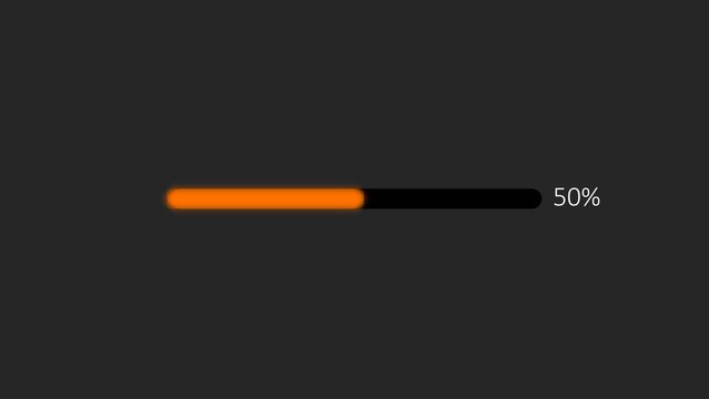 Progress bar illustration displaying 50 percent completion, digital loading bar illustration.