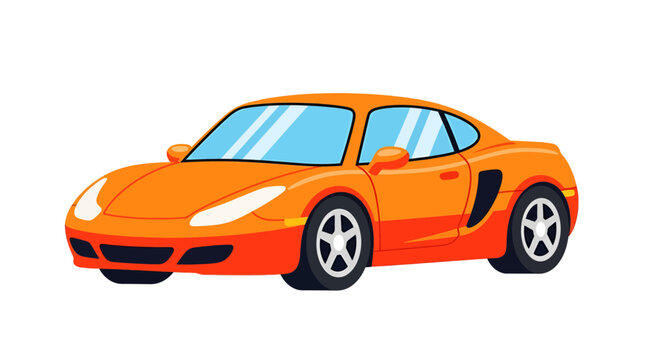 Orange sports car image, vector illustration, modern design, automotive concept, transportation.