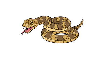 Naklejka premium Snake illustration, vector graphic, reptile design, wildlife art, danger concept, isolated image