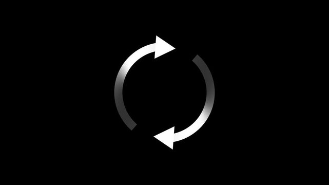Circular Arrow Rotating in a Loop on Black Background for Infographics and Presentations rotating arrows