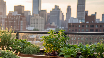 Fototapeta premium skyscraper balcony with small greens