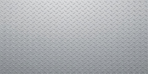 Seamless brushed metal texture background featuring a geometric steel plate design with a silver metallic surface for a modern gray wallpaper illustration