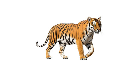 Obraz premium Bengal Tiger Standing Isolated on PNG, on transparent background