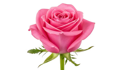 Fototapeta premium Pink rose flower with a single blooming pink rose isolated on transparent background