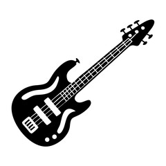 Fototapeta premium bass guitar silhouette icon illustration for music instrument rhythm band and musician design