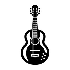Fototapeta premium twelve string guitar silhouette icon illustration for music instrument melody acoustic sound and musician design