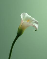 優雅に咲くカラーの花。インテリアや自然イメージの素材に最適な一輪の花の写真。