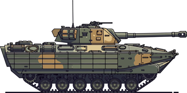 Amphibious infantry fighting vehicle with side armor plating