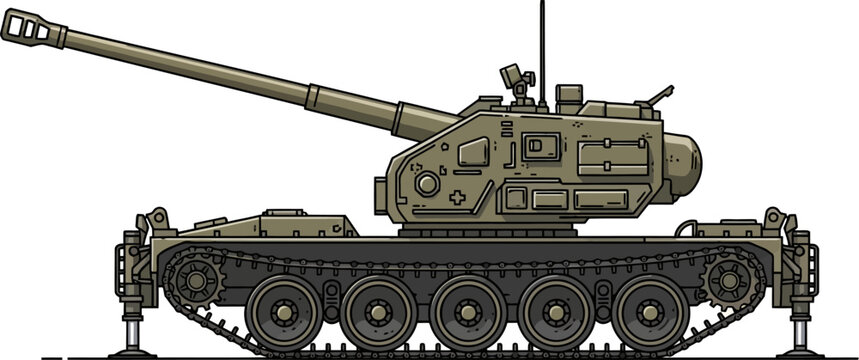 Heavy tracked howitzer provides long distance fire support