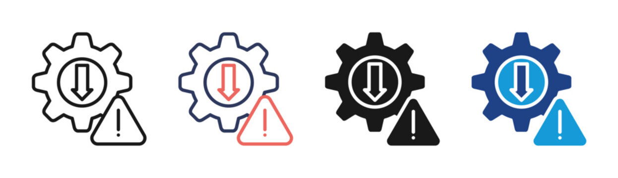 System Warning icon set multiple style collection