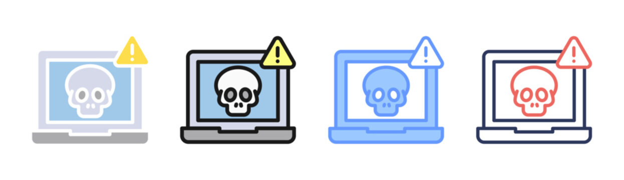 Cyber Threat icon set multiple style collection