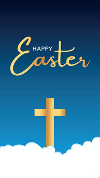 Easter cross greeting card vertical