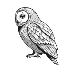 Obraz premium Barn Owl Illustration: Elegant Bird Portrait with Detailed Feathers