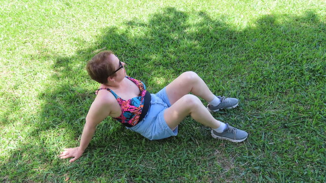 Woman doing stretching exercise