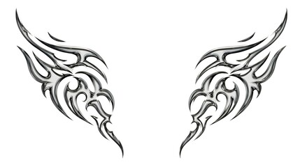 Naklejka premium Tribal Tattoo Design of Stylized Wings or Flames.