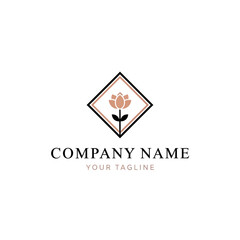 Logo Design with Flower and Diamond.