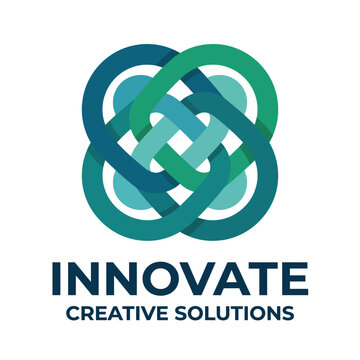 This elegant logo features an intricate design of interlocking shapes, symbolizing creativity and innovative solutions ideal for businesses focusing on design and modern approaches.